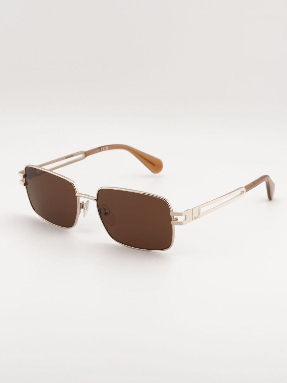 Max & Co MO0090 32E Sunglasses Gold Rectangle Frame, Brown Lenses